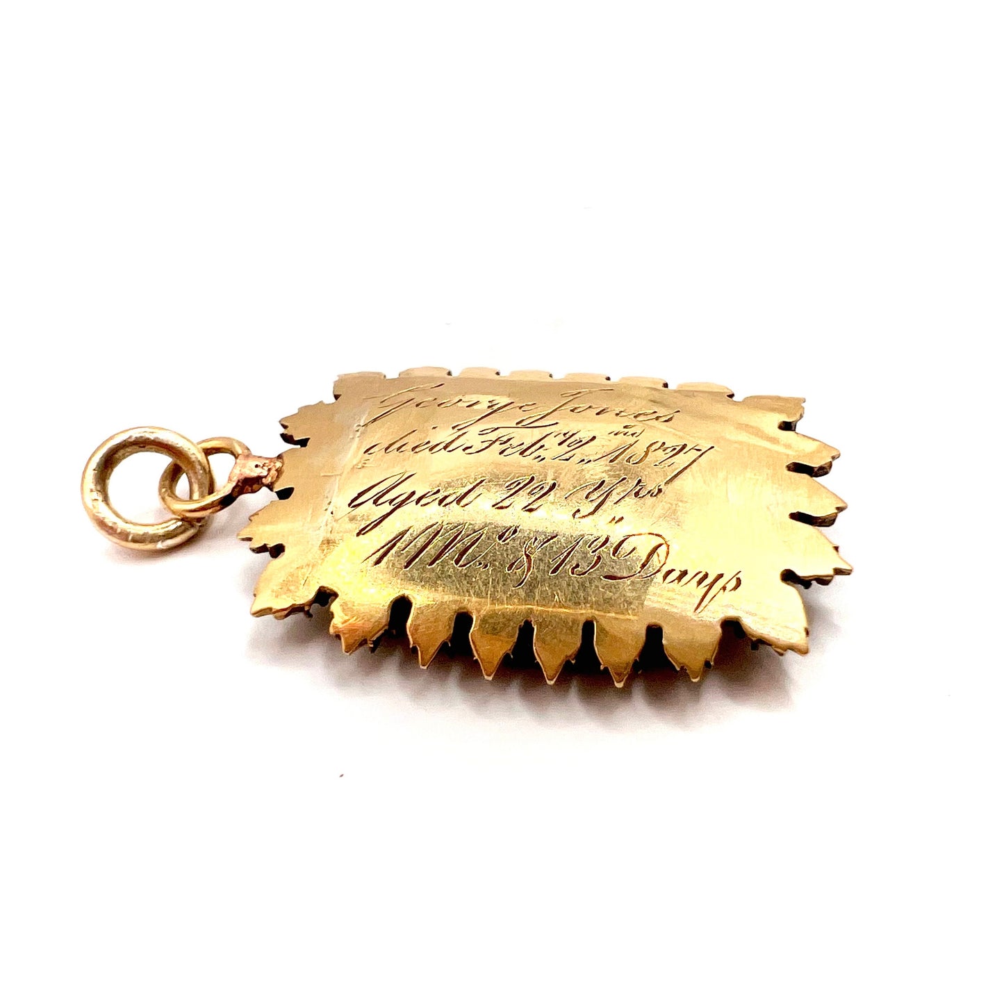 Antique Victorian gold, pearl and onyx intricate mourning pendant