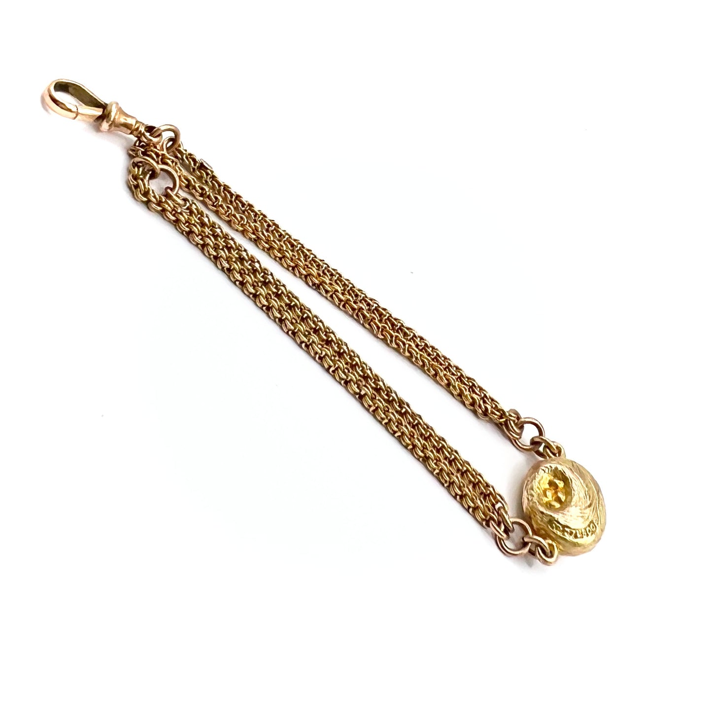 Victorian 9ct Gold Bird Nest Albertina Watch Chain Bracelet