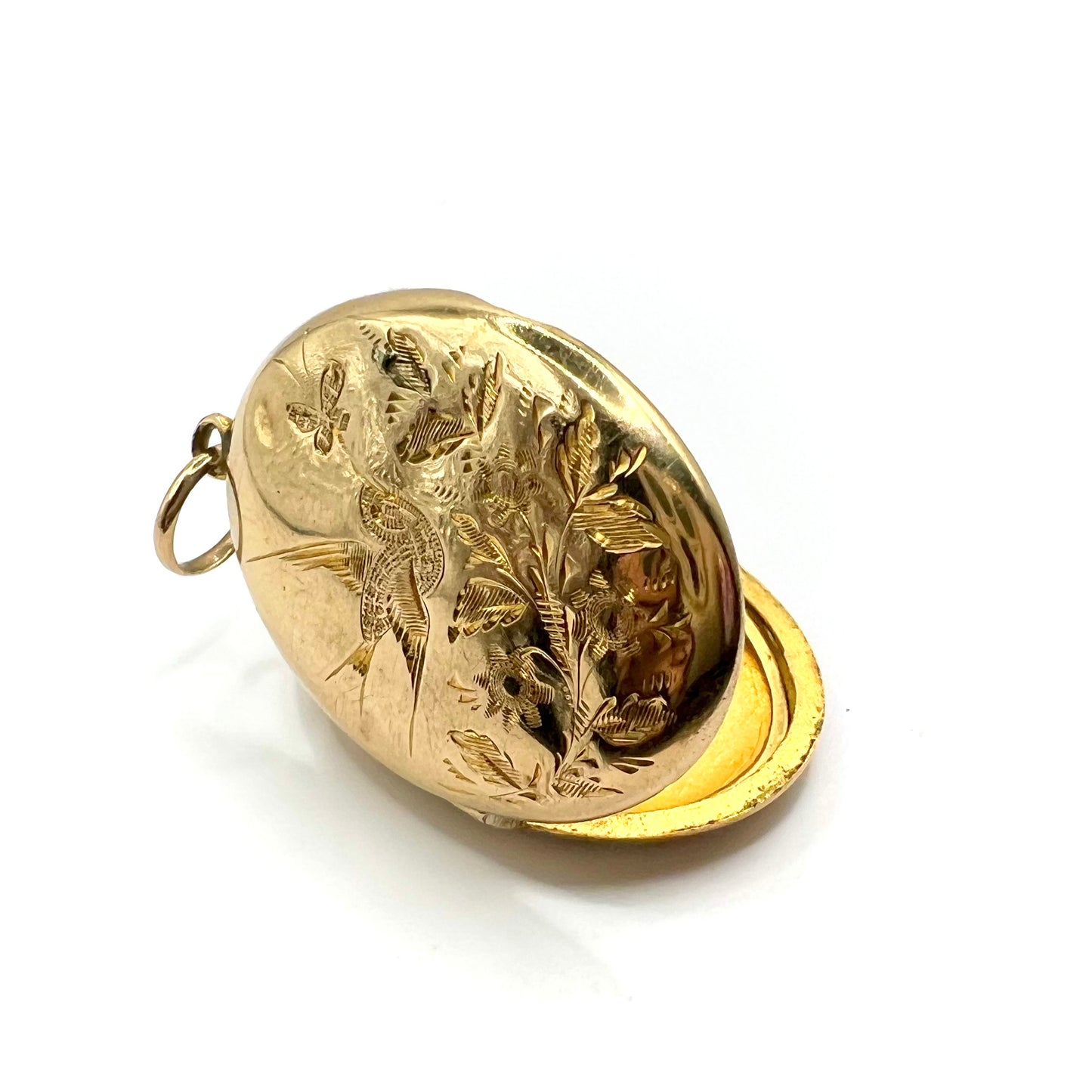 Victorian 9ct Gold Back and Front Oval Locket Pendant