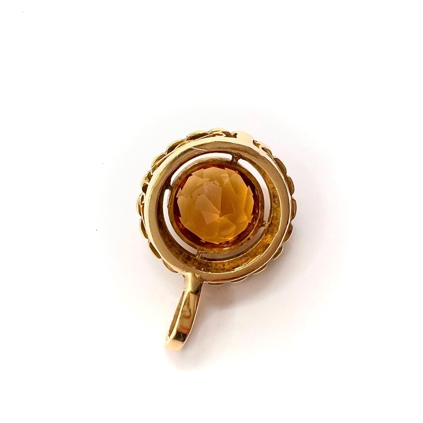 Victorian 15ct Gold Citrine and Split Pearl Pendant