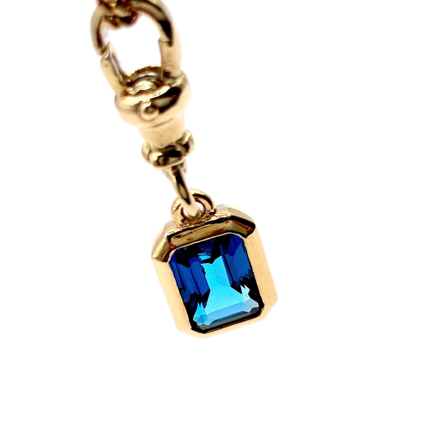 Natural Sapphire 9ct Gold “Sweetie Charm Pendant with Swivel Dog Clip