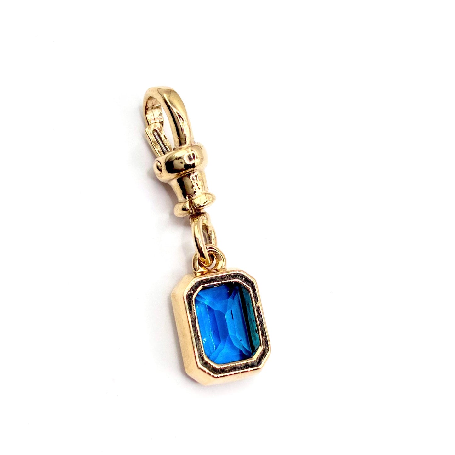 Natural Sapphire 9ct Gold “Sweetie Charm Pendant with Swivel Dog Clip