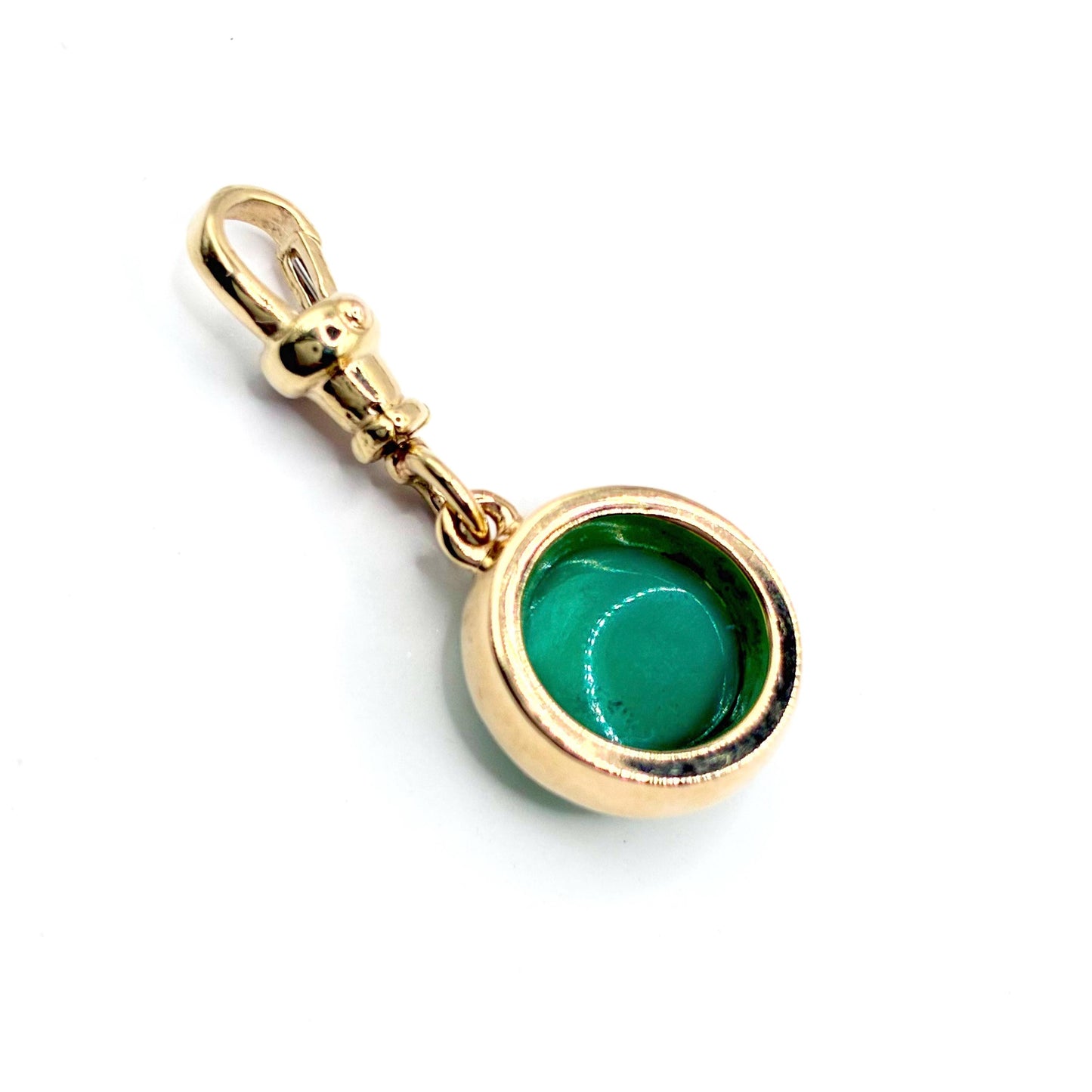 Natural Chrysoprase 9ct Gold “Sweetie Charm Pendant with Swivel Dog Clip