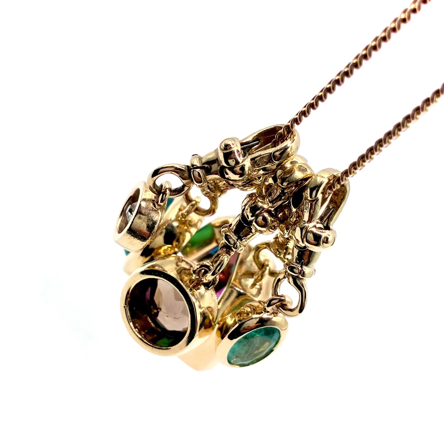 Natural Emerald 9ct Gold “Sweetie Charm Pendant with Swivel Dog Clip