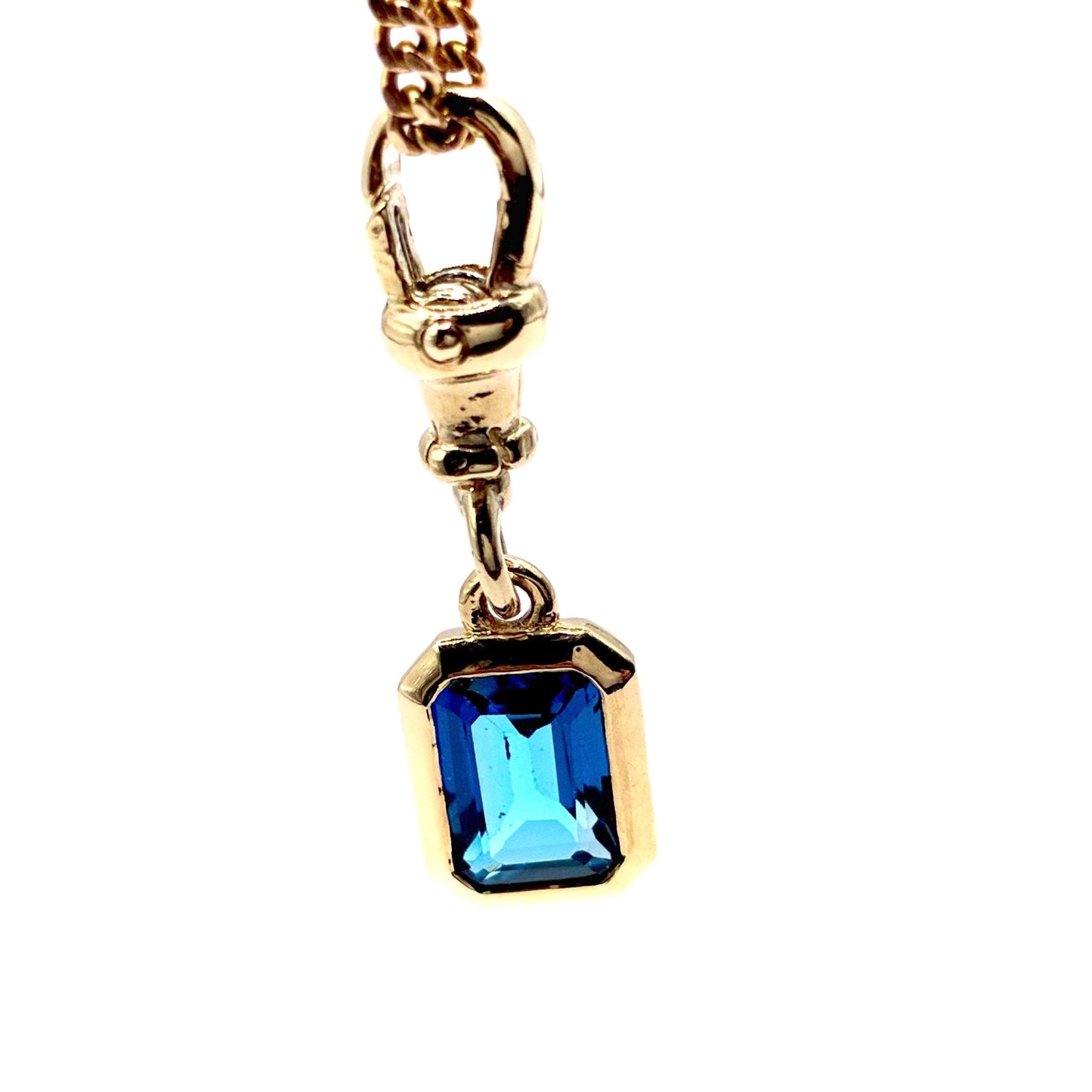 Natural Sapphire 9ct Gold “Sweetie Charm Pendant with Swivel Dog Clip
