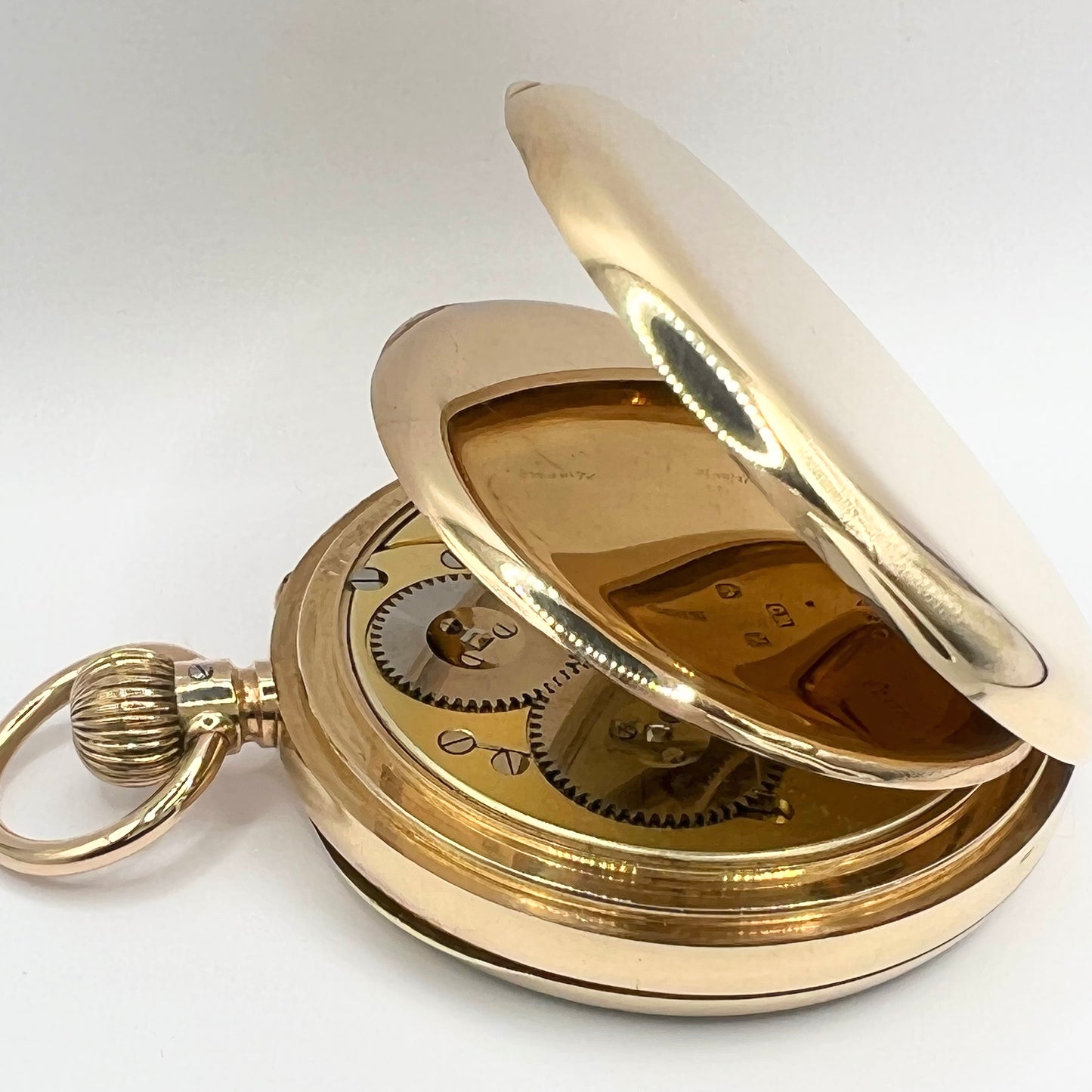 9ct Solid Gold Open Faced Reid and Sons Pocket Watch