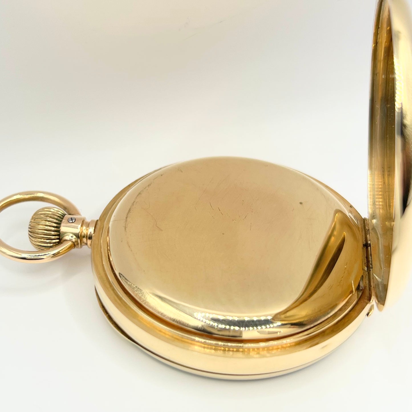 9ct Solid Gold Open Faced Reid and Sons Pocket Watch