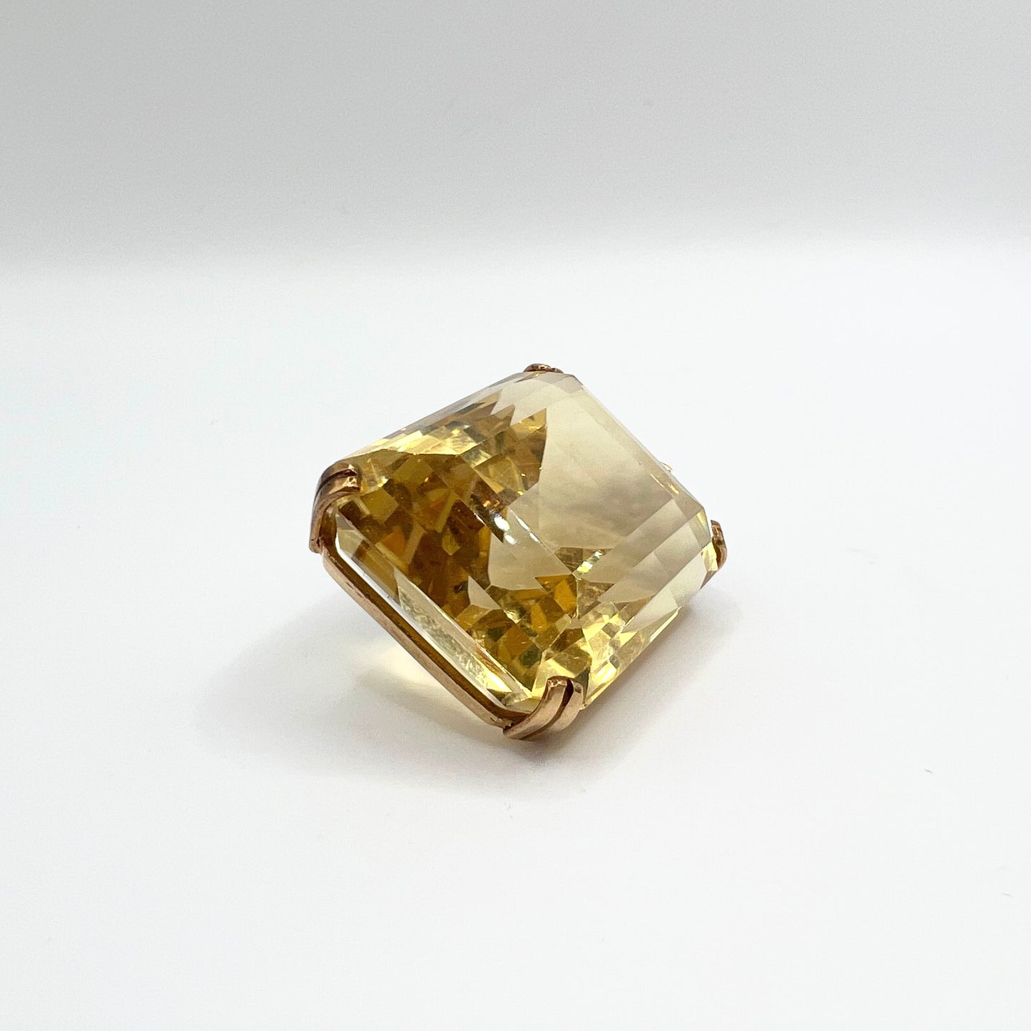 Large Antique Victorian 9ct Gold Lemon Citrine Pendant