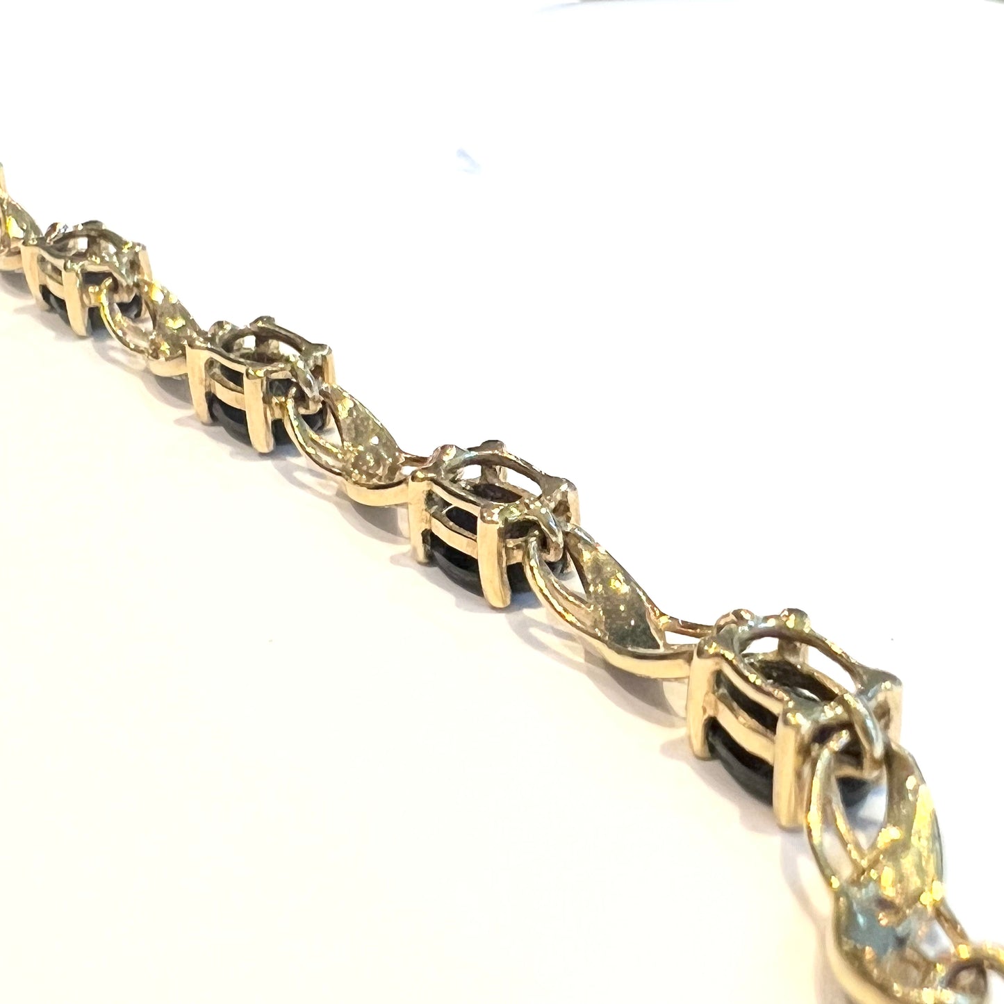 Vintage 9ct Gold and Sapphire Bracelet, with Diamond Accents