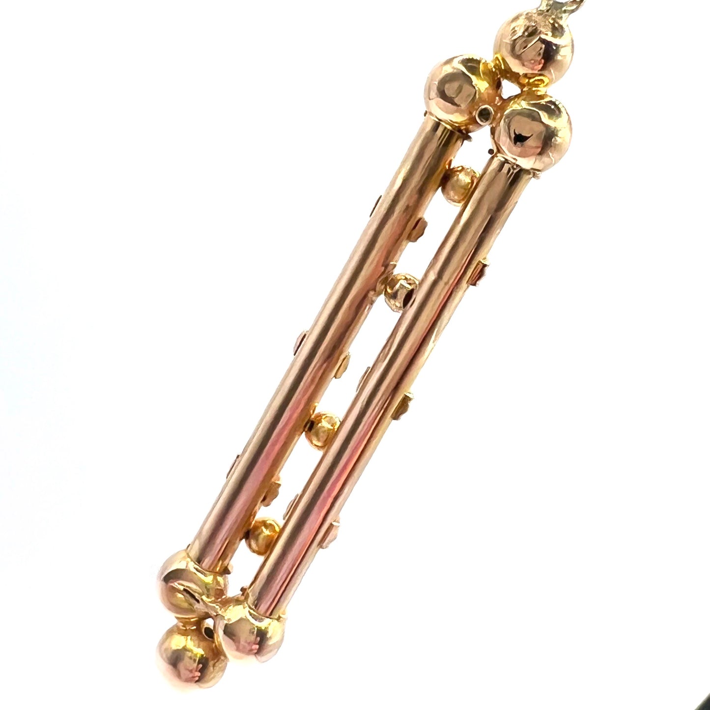 Victorian 15ct Gold Bamboo Charm Pendant