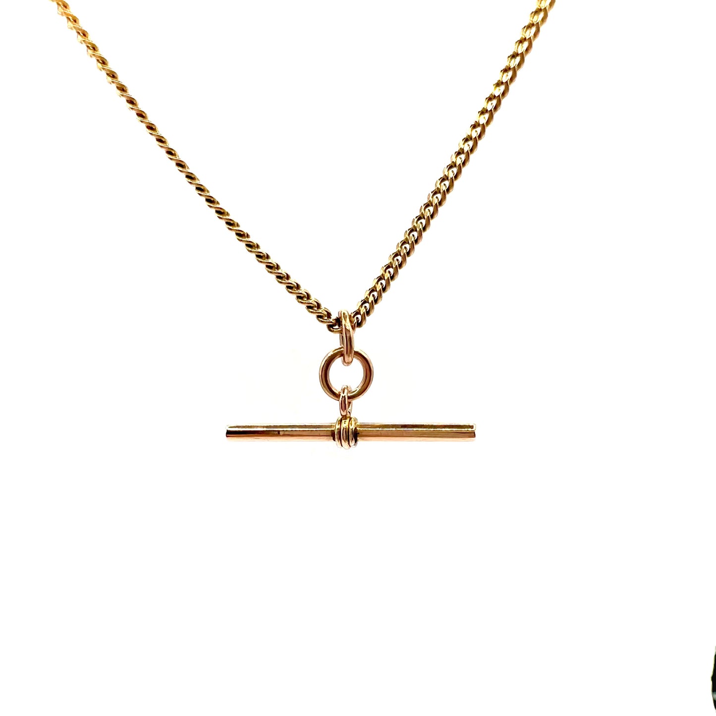 Tiny 9ct Gold T-bar Charm Pendant