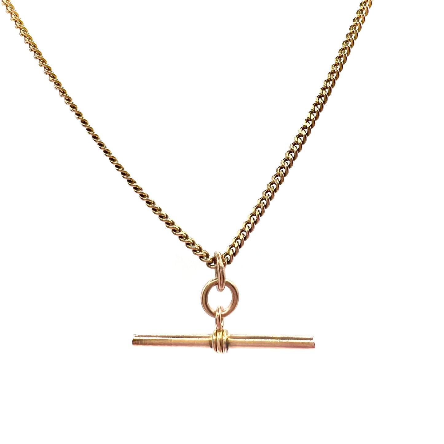 Tiny 9ct Gold T-bar Charm Pendant