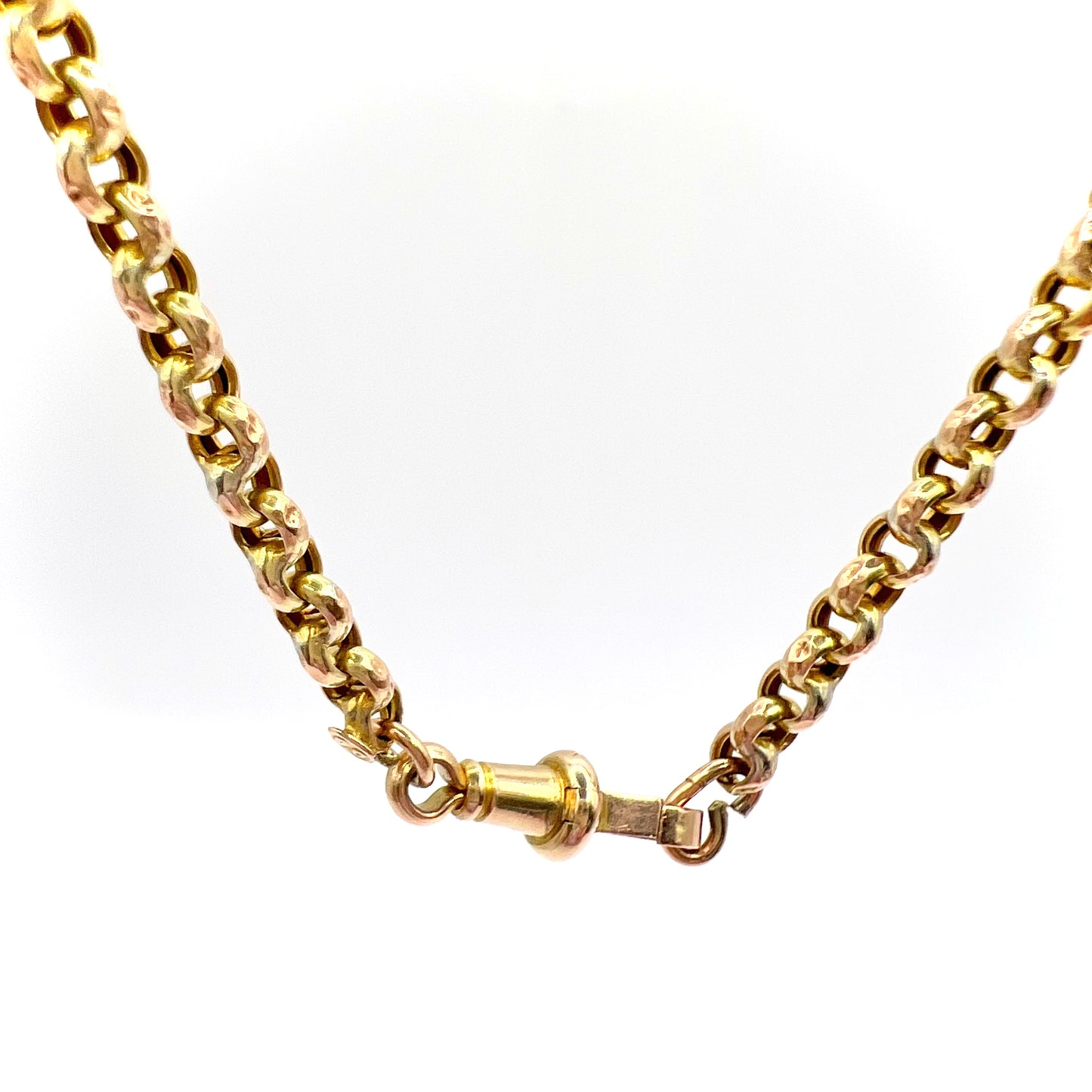 Long 9ct Solid Gold Victorian Belcher Chain Necklace with Dog Clip Swivel Clasp 66 cm (26 in)