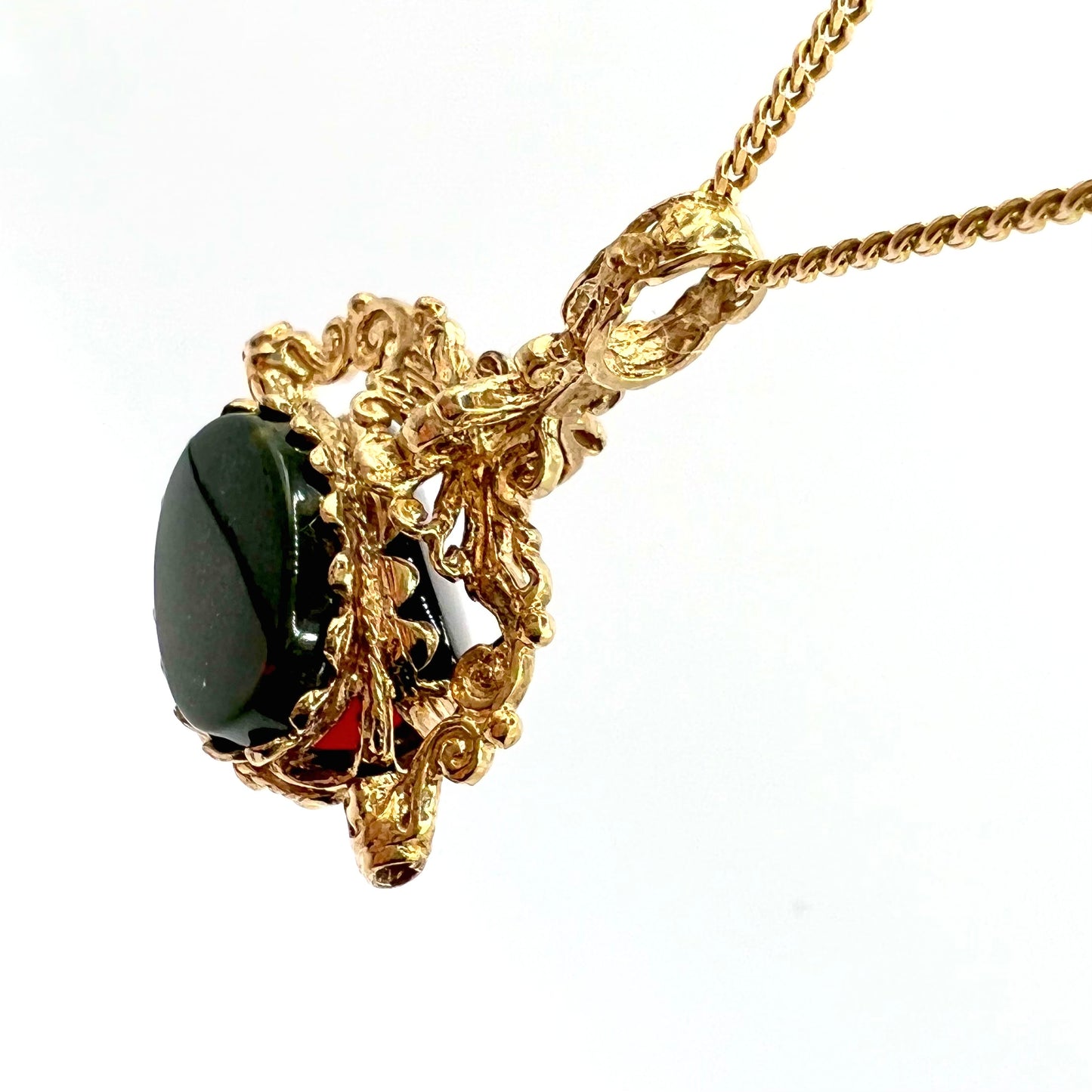 Victorian 9ct Gold Onyx, Carnelian and Bloodstone Spinning Watch Fob Pendant