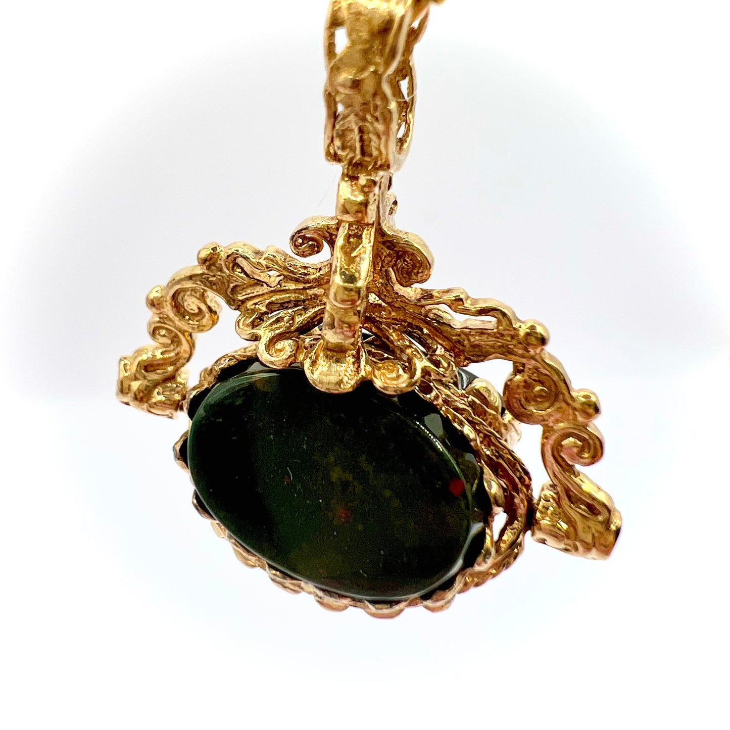 Victorian 9ct Gold Onyx, Carnelian and Bloodstone Spinning Watch Fob Pendant