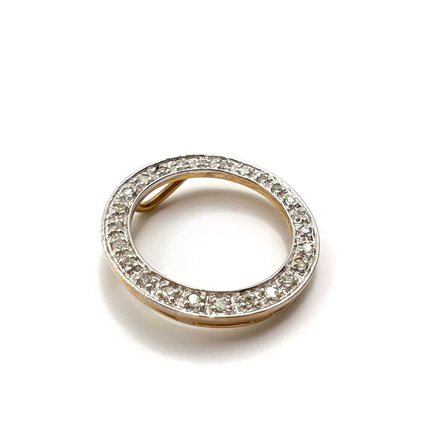 Vintage 9ct Gold and Diamond Hoop Pendant