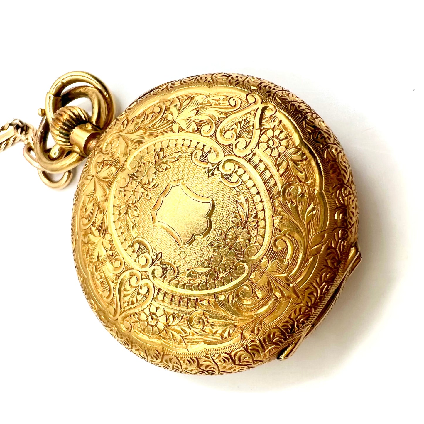 18ct Solid Gold Open Faced Ladies Pocket Fob Watch