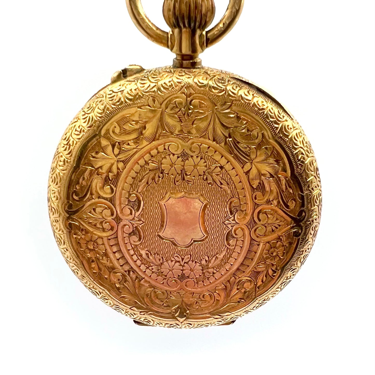 18ct Solid Gold Open Faced Ladies Pocket Fob Watch