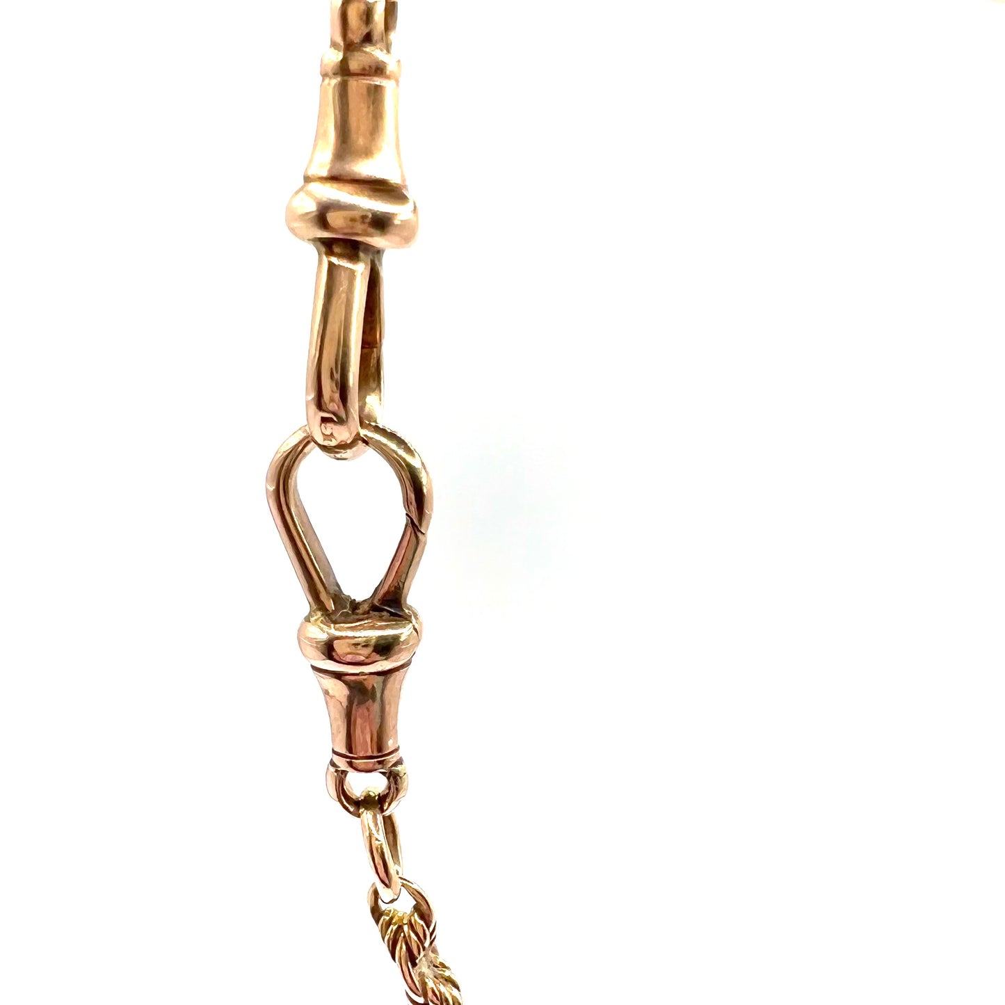 Antique 9ct Rose Gold Fancy Link Chain with Dog Clip Swivel Clasp 41 cm (16in)