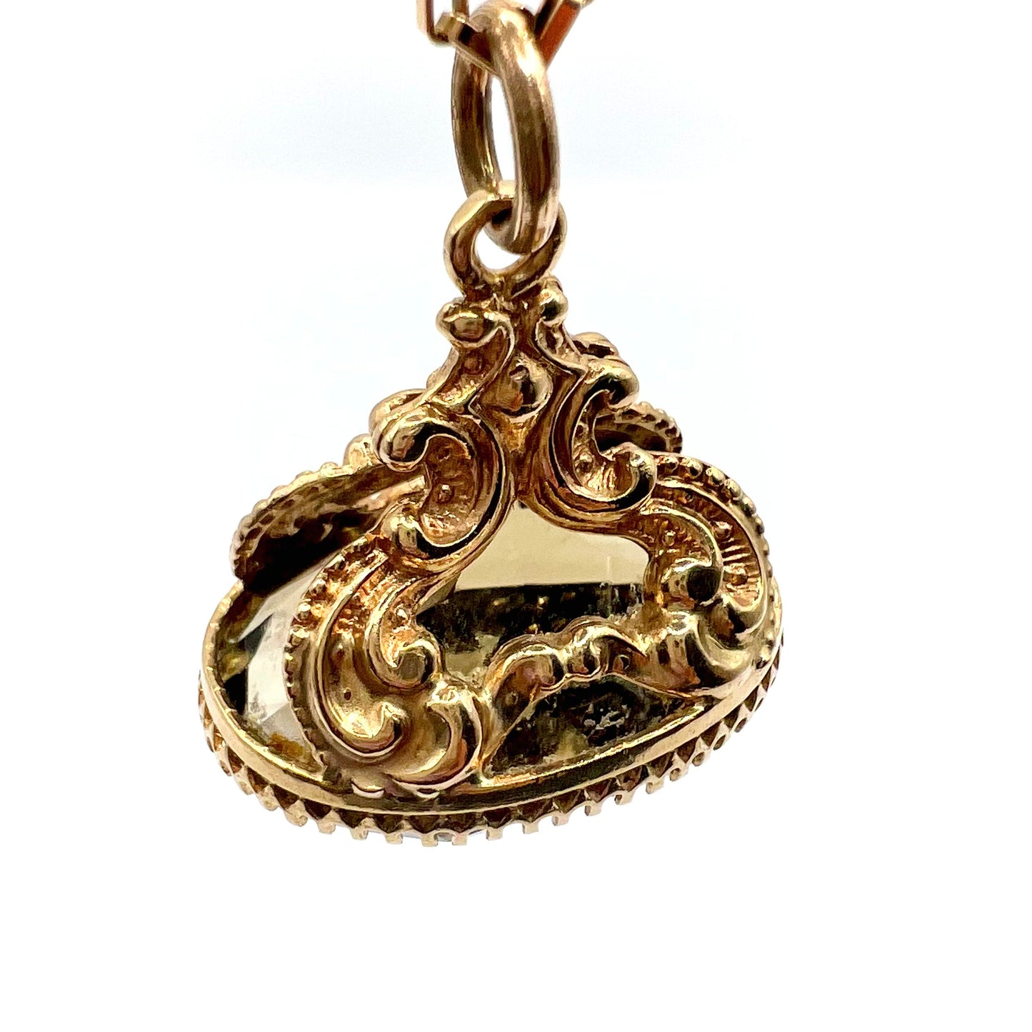 Antique Victorian 9ct Gold Smoky Quartz  Pocket Watch Fob Pendant