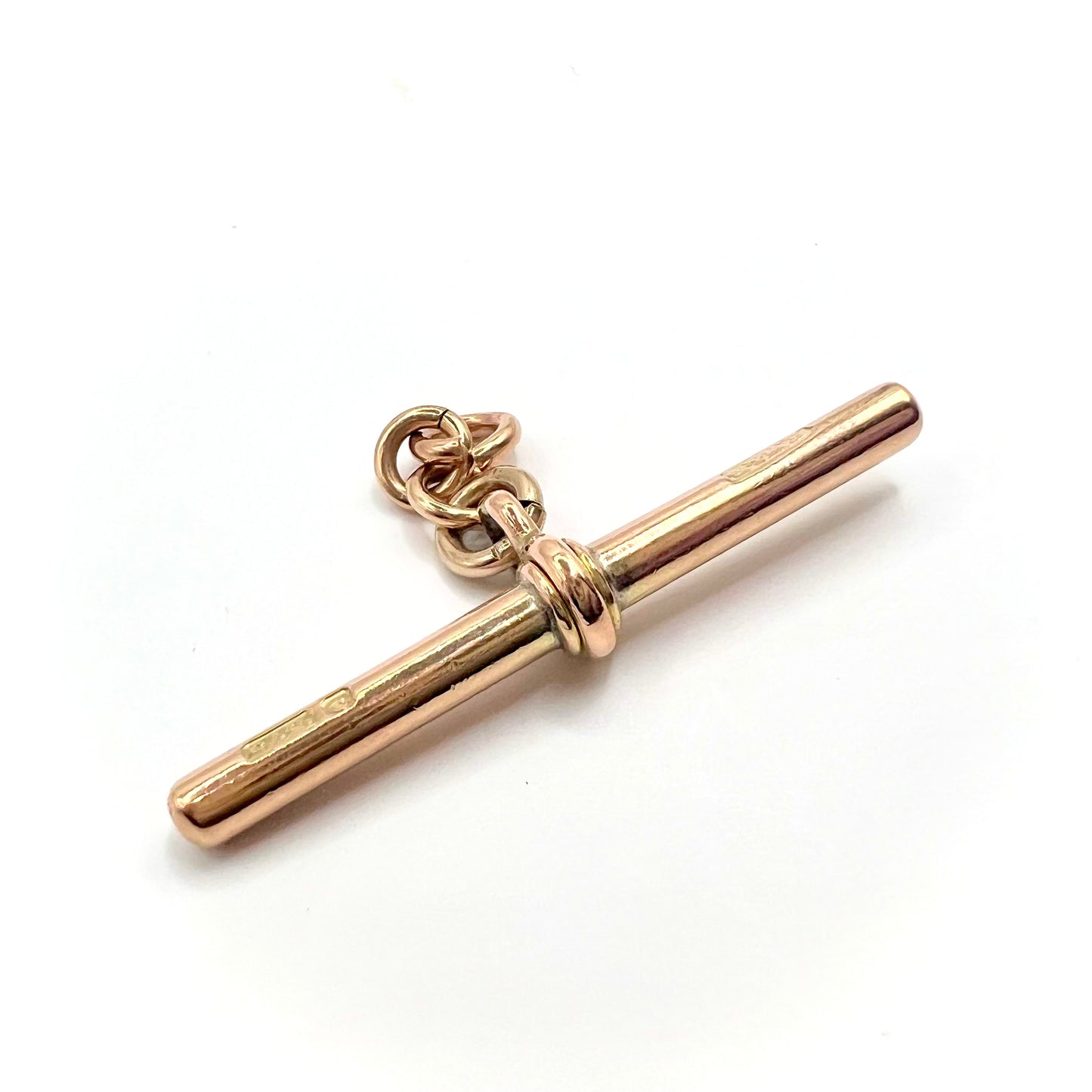 9ct Gold T-bar Watch Fob Charm Pendant